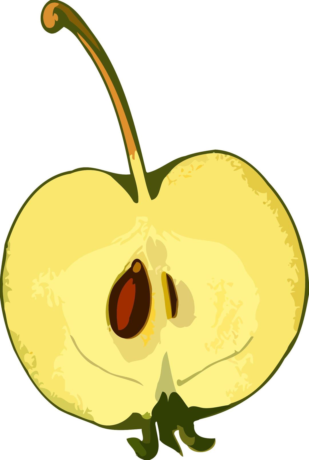 Half-apple (low resolution) png transparent