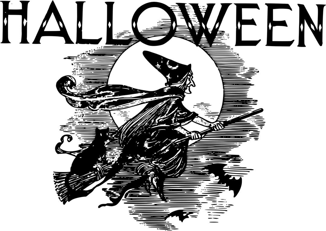 Halloween Flying Witch png transparent