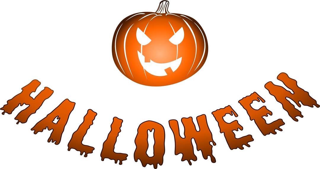 Halloween logo with jack-o'-lantern png transparent