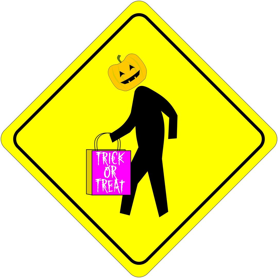 Halloween Pedestrian Caution Sign png transparent