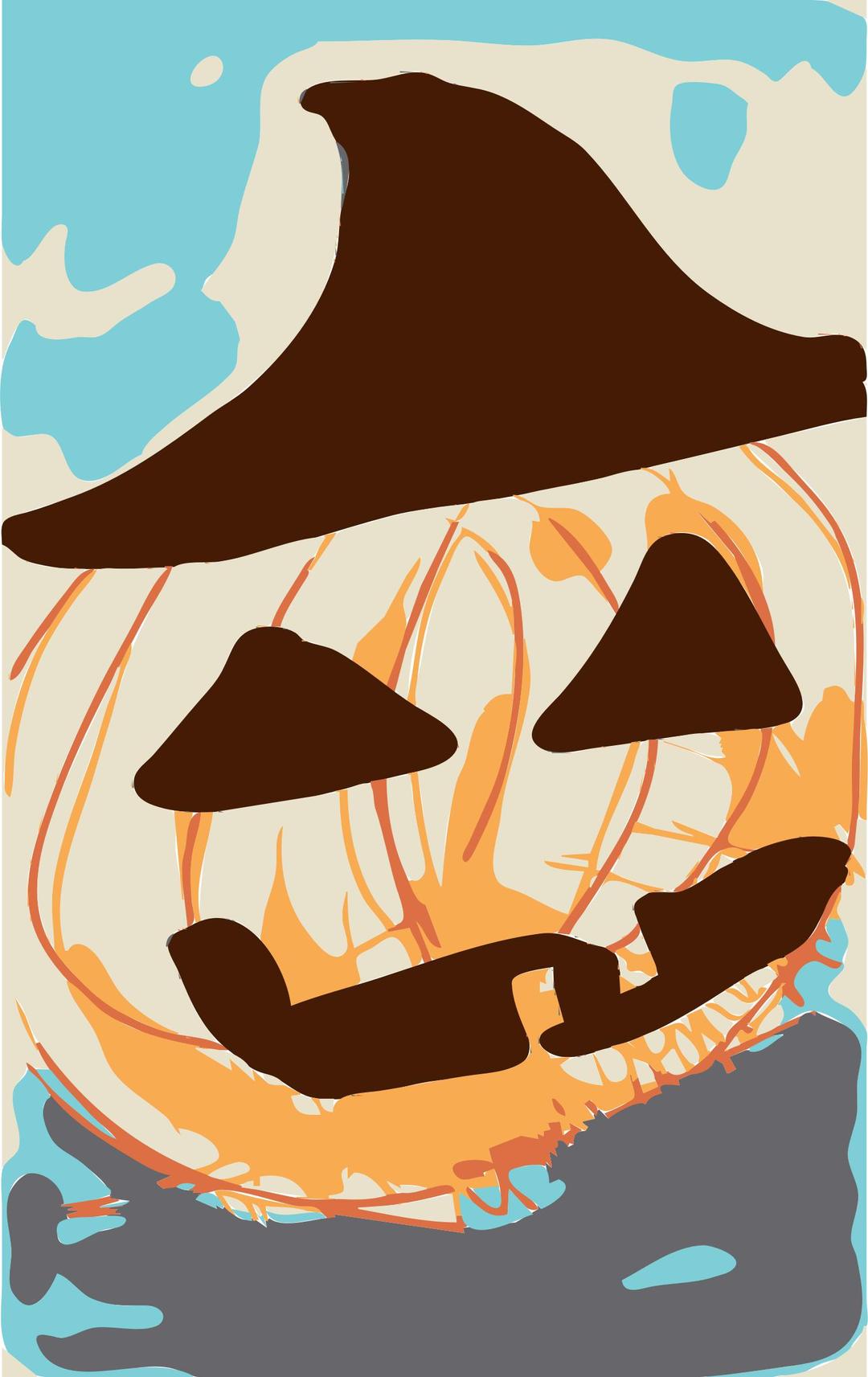 Halloween pumpkin in straw hat png transparent