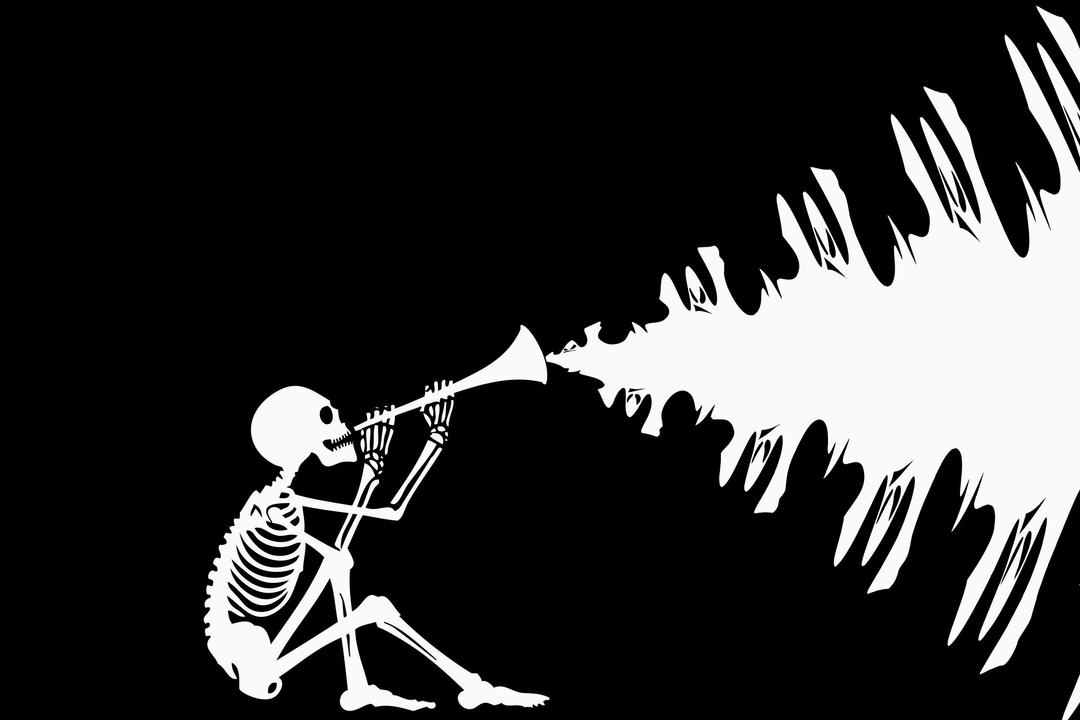 Halloween Skeleton Playing Ghost Flute png transparent
