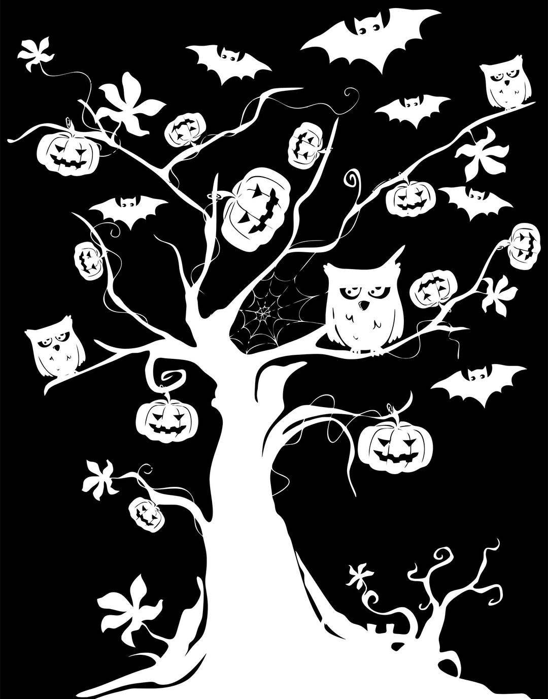 Halloween Tree Inverse Silhouette png transparent