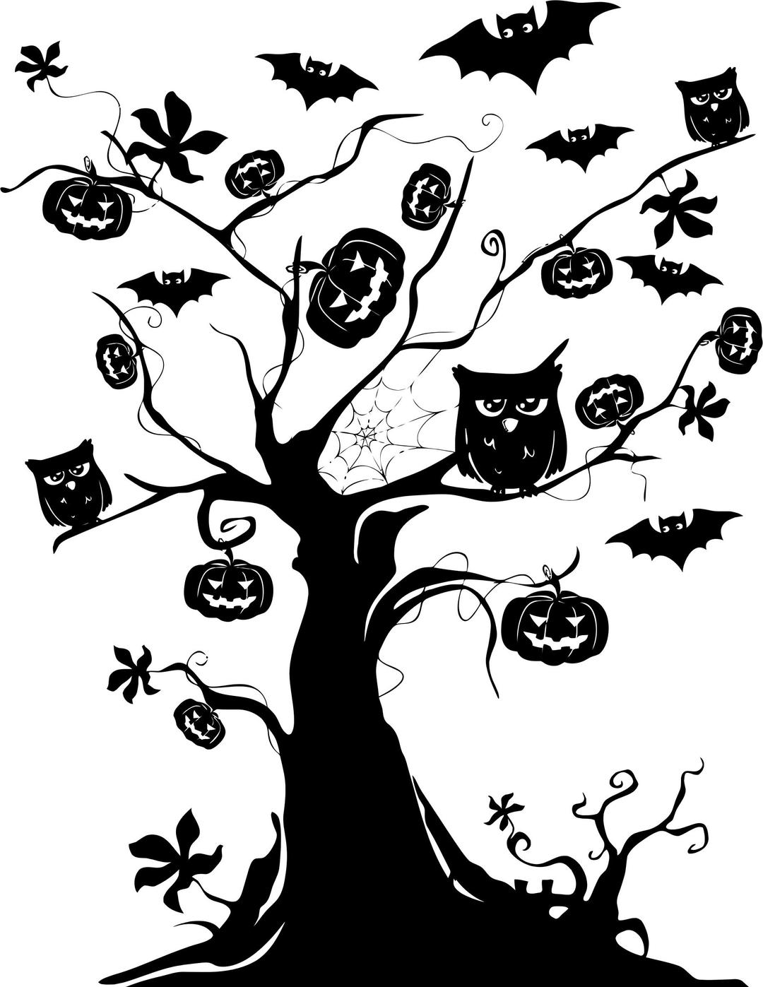 Halloween Tree Silhouette png transparent