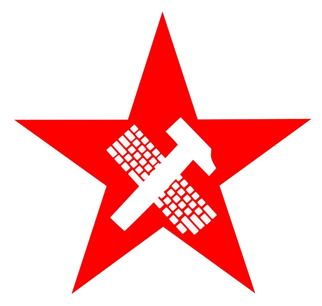 hammer and keyboard in star - proletariat png transparent