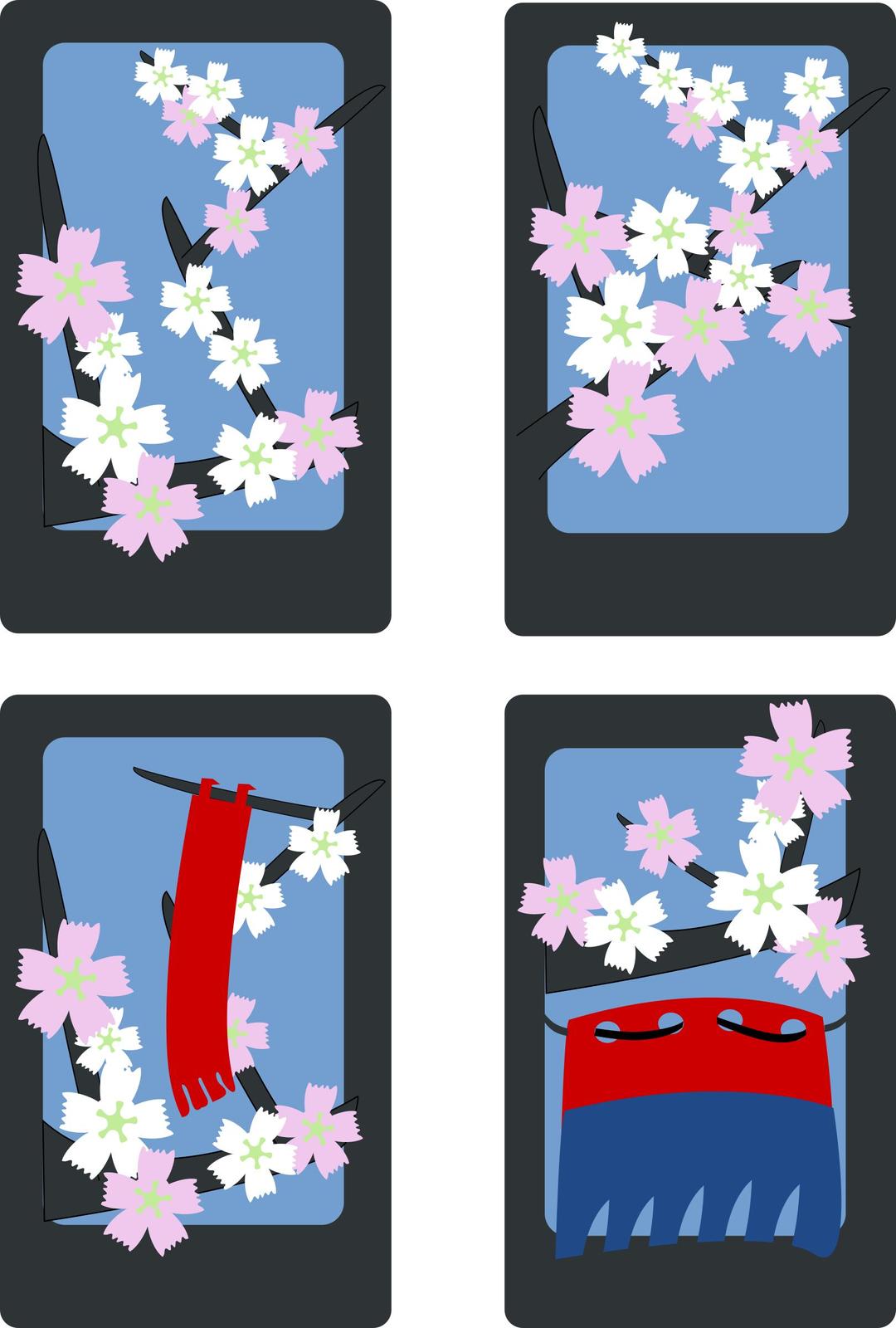 Hanafuda Sakura (March) png transparent
