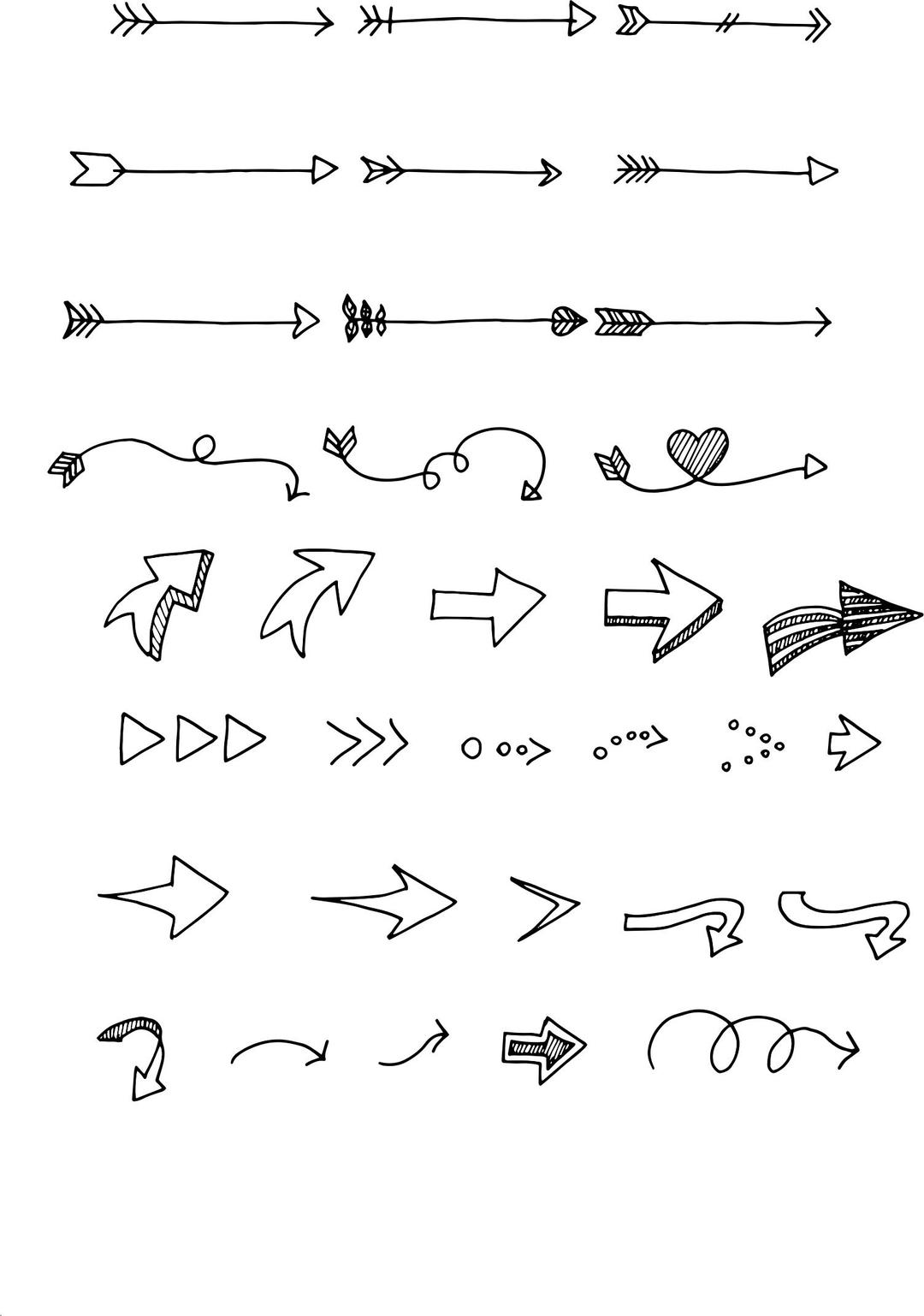 Hand draw arrows png transparent