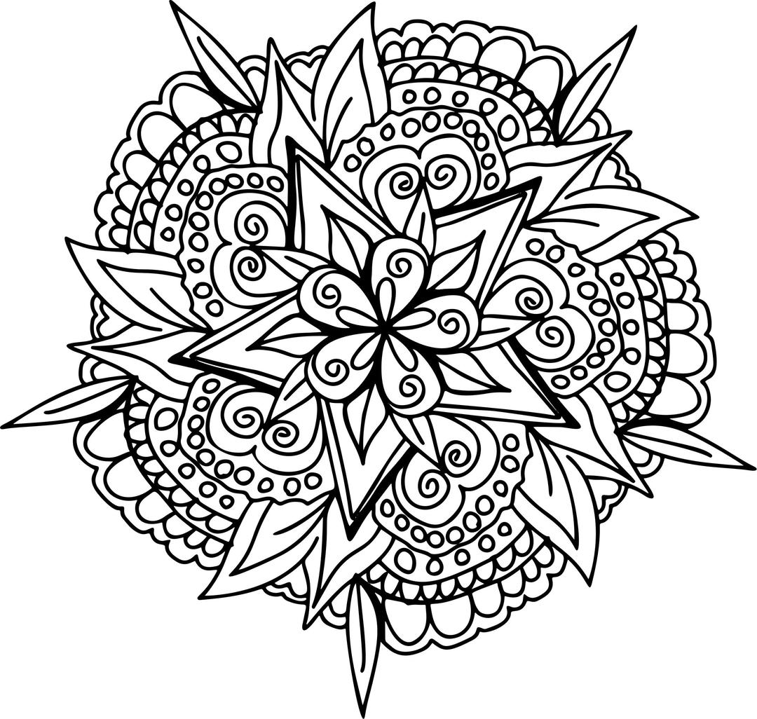 Hand Drawn Floral Line Art png transparent