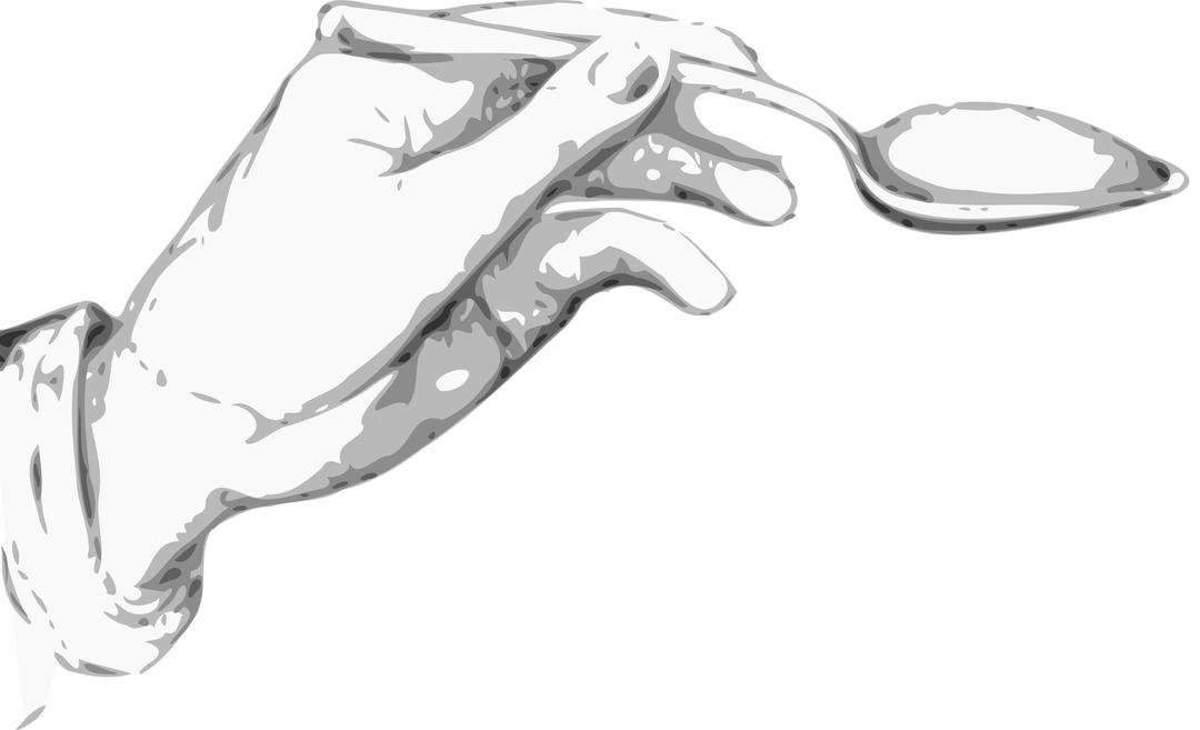 Hand holding a spoon png transparent