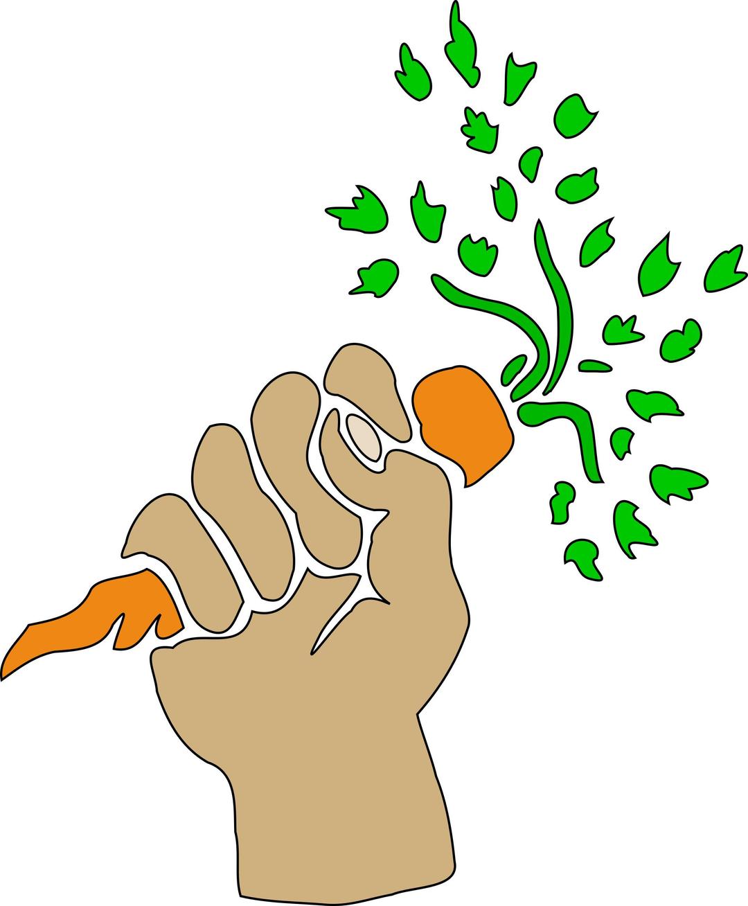 Hand holding carrot png transparent