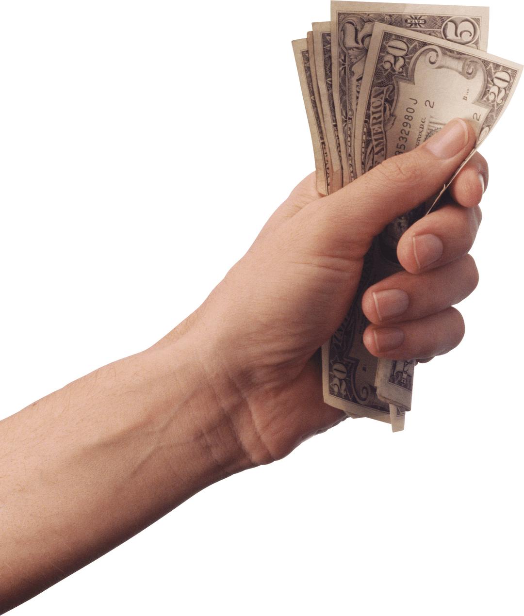 Hand Holding Cash Money png transparent