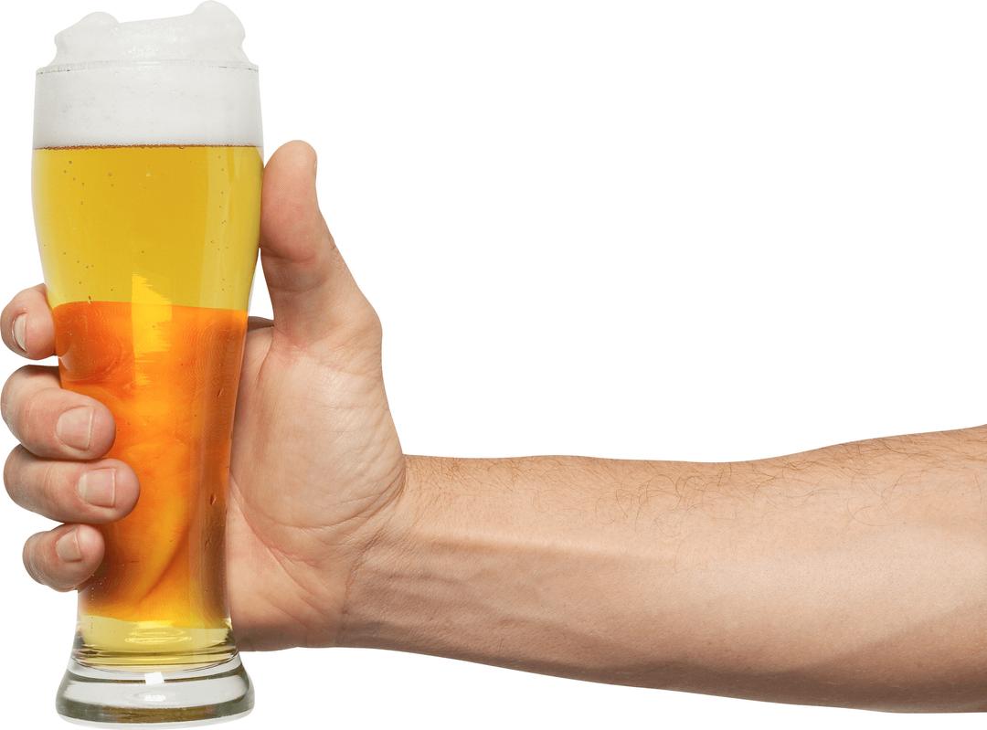 Hand Holding Pint Beer png transparent