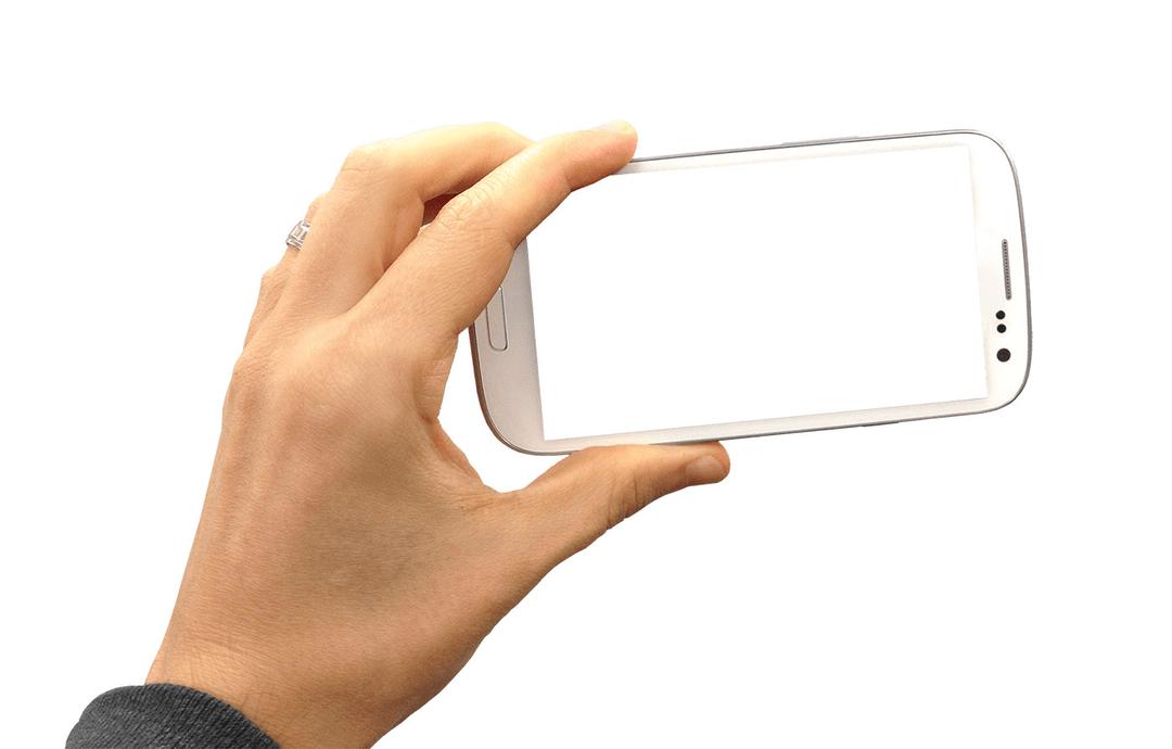 Hand Holding Smartphone Landscape png transparent
