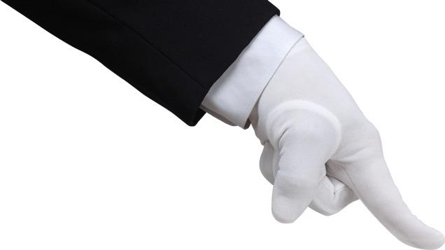 Hand In White Glove Pushing Down png transparent