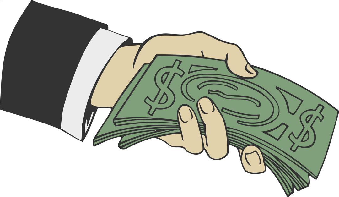Hand offering money png transparent