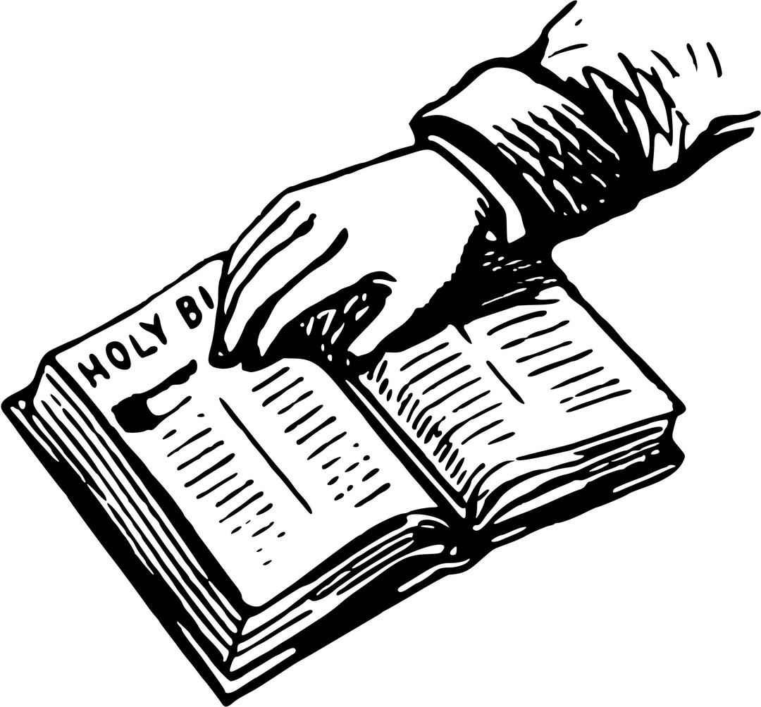 Hand on bible png transparent