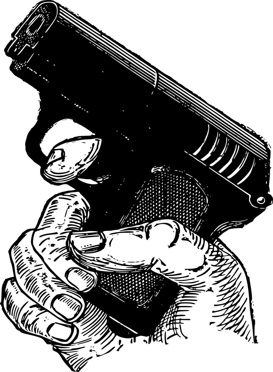 Hand on Gun png transparent