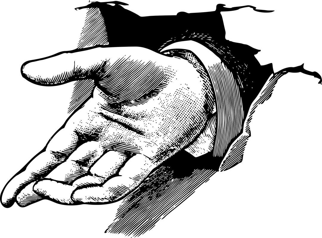 Hand punching through page 2 png transparent