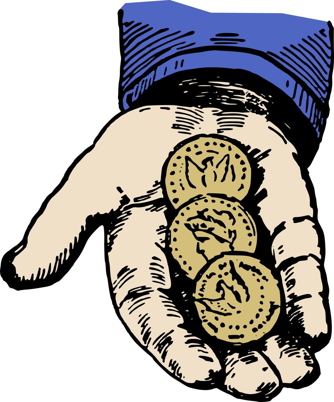 Hand With Coins png transparent