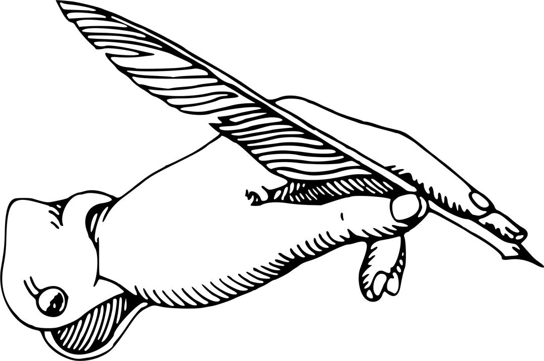 Hand with quill png transparent
