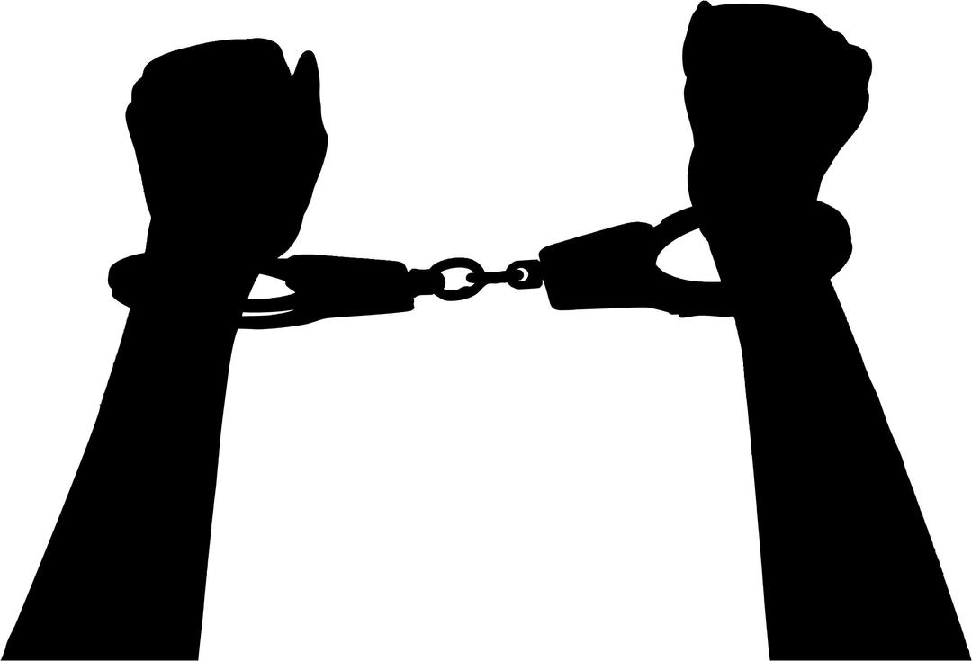 Handcuffed Hands Silhouette png transparent