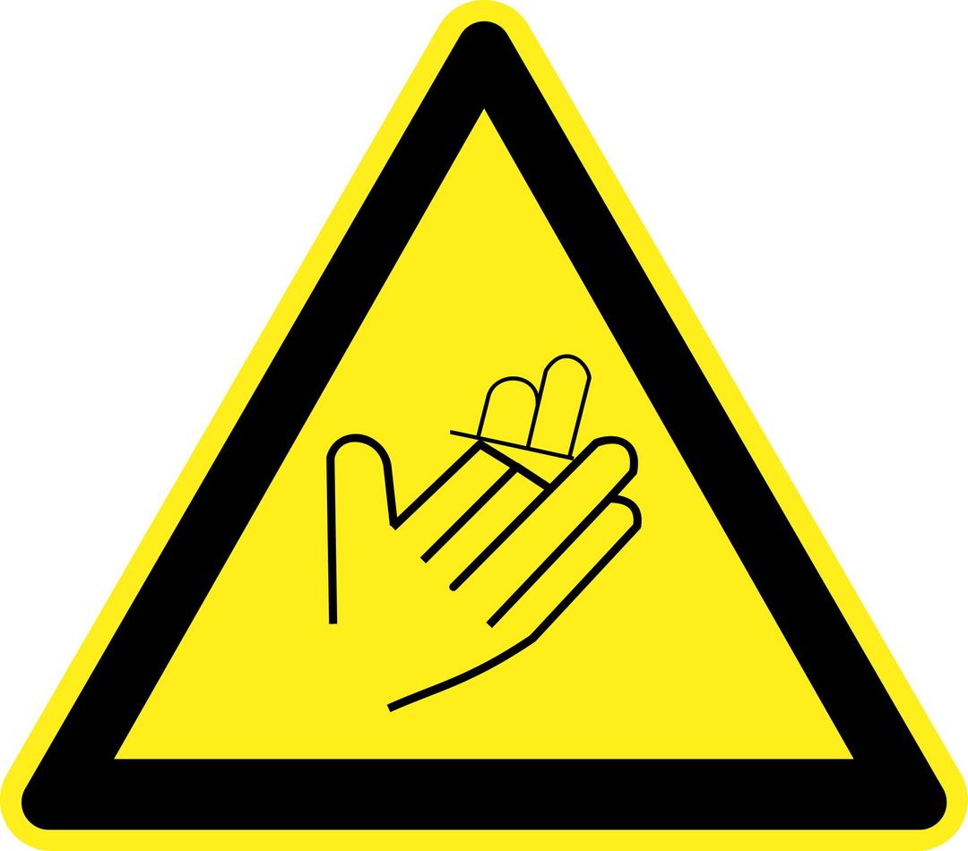 Hand/Finger Loss Warning Sign png transparent