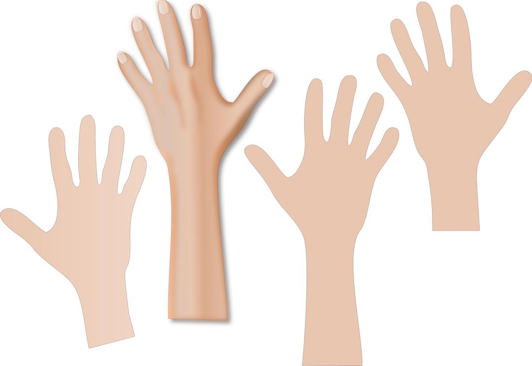 Hands reaching (with skin color) png transparent
