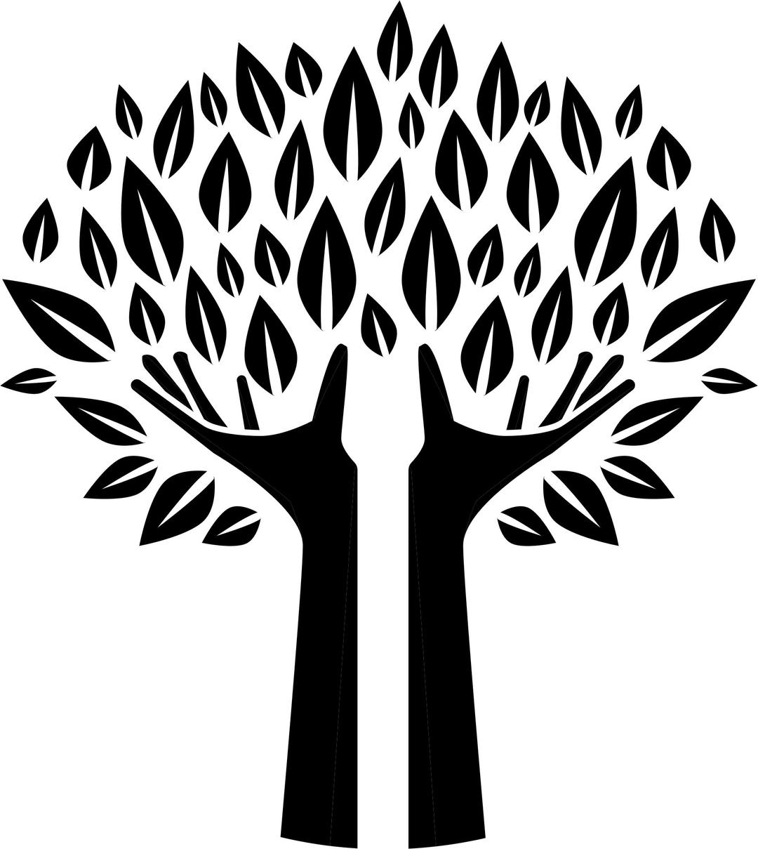 Hands Tree Silhouette png transparent