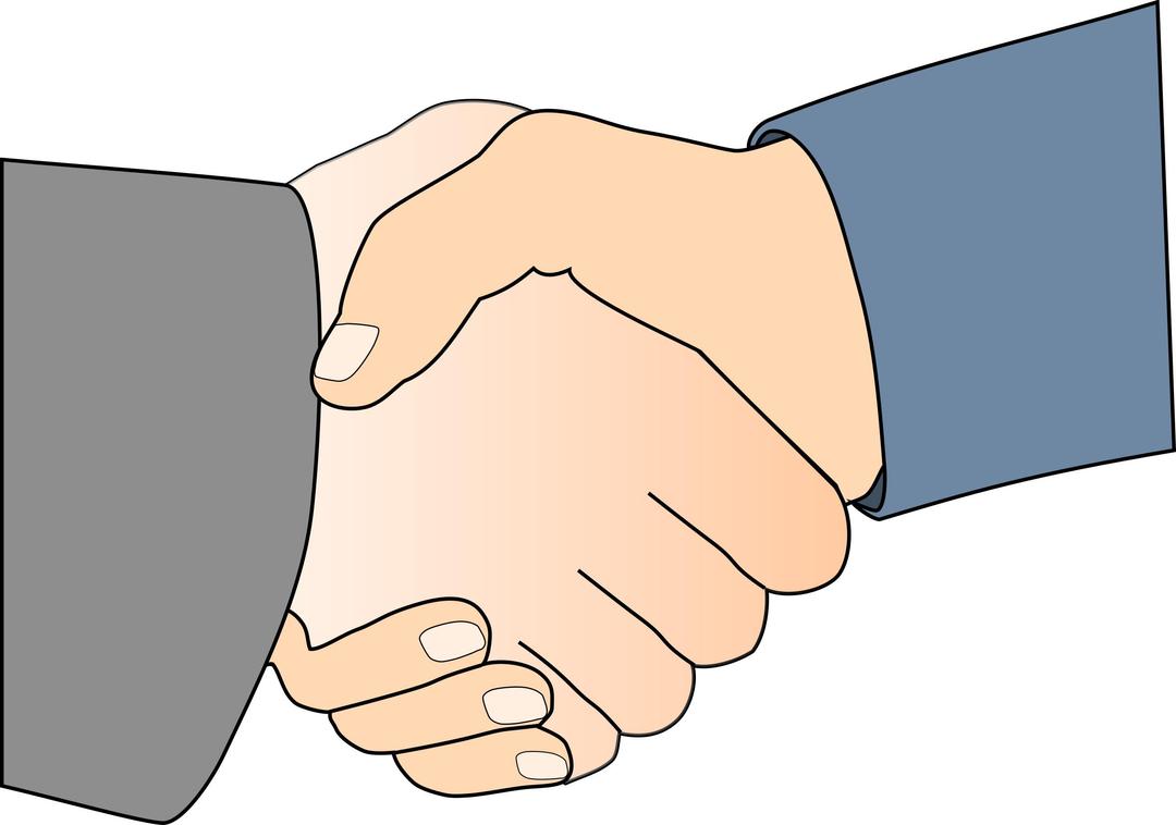 Handshake with Black Outline png transparent