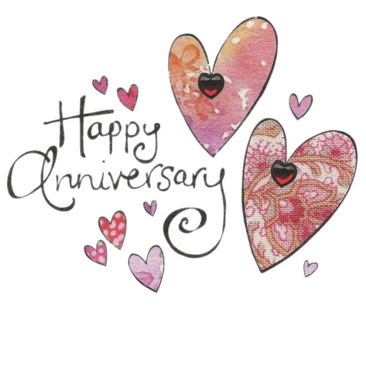 Happy Anniversary Coloured Hearts png transparent