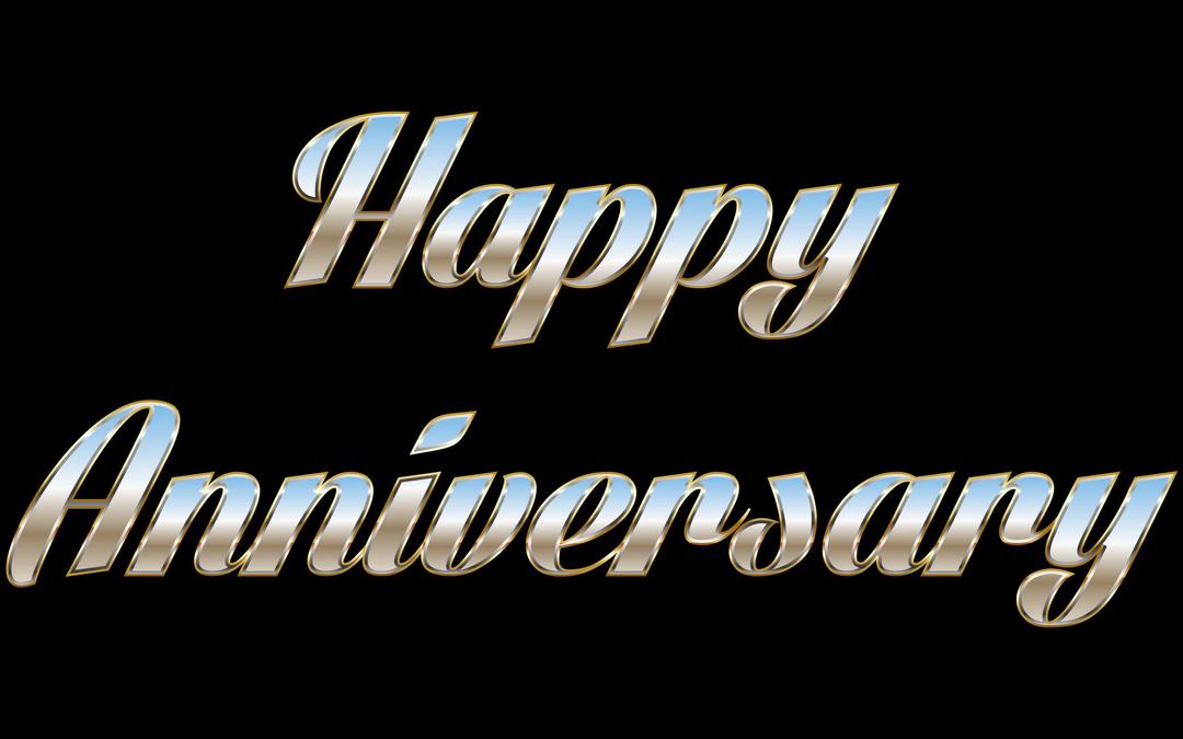 Happy Anniversary Typography png transparent