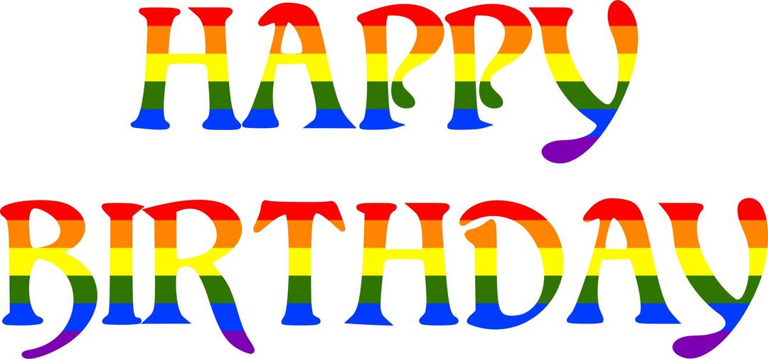 Happy birthday rainbow typography 2 png transparent