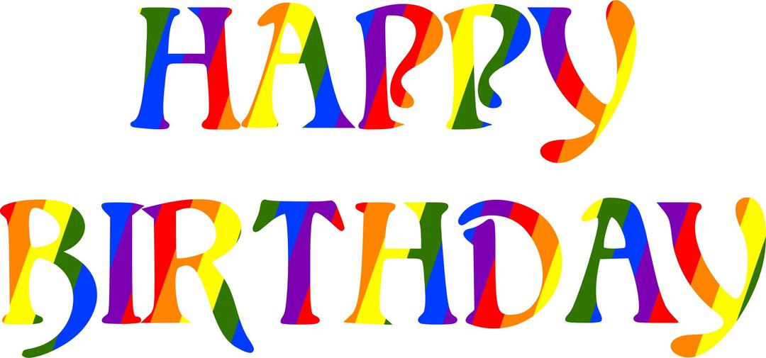 Happy birthday rainbow typography 3 png transparent