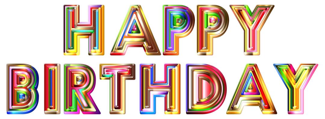 Happy Birthday Typography png transparent