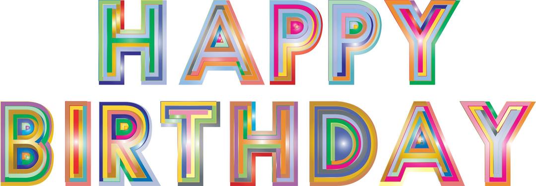 Happy Birthday Typography 2 png transparent