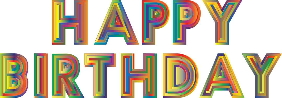 Happy Birthday Typography 3 png transparent