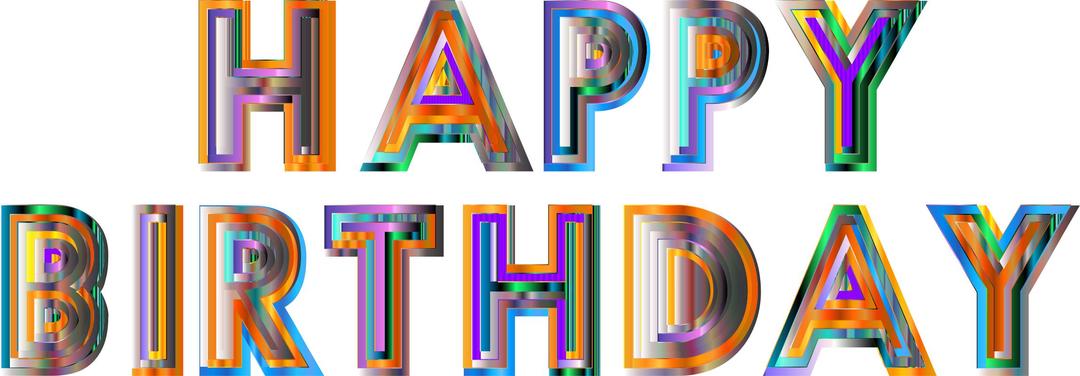 Happy Birthday Typography 4 png transparent