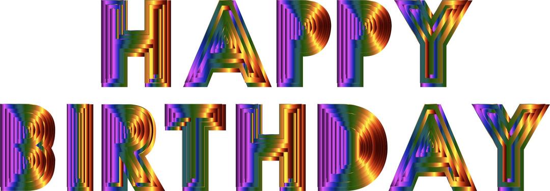 Happy Birthday Typography 5 png transparent