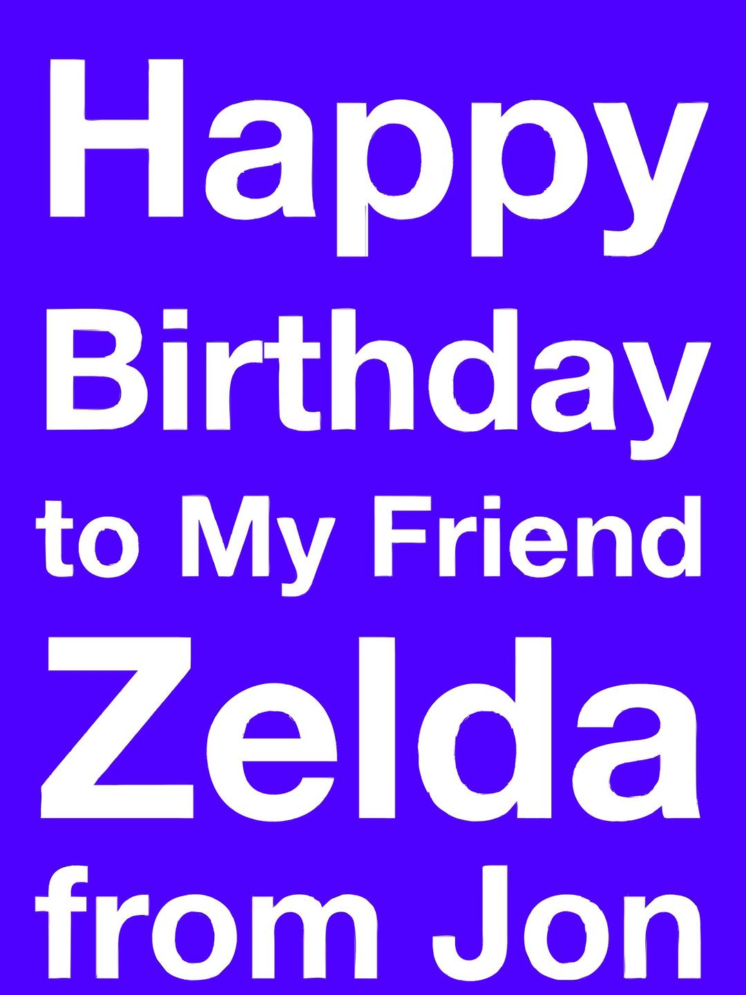 Happy Birthday Zelda png transparent