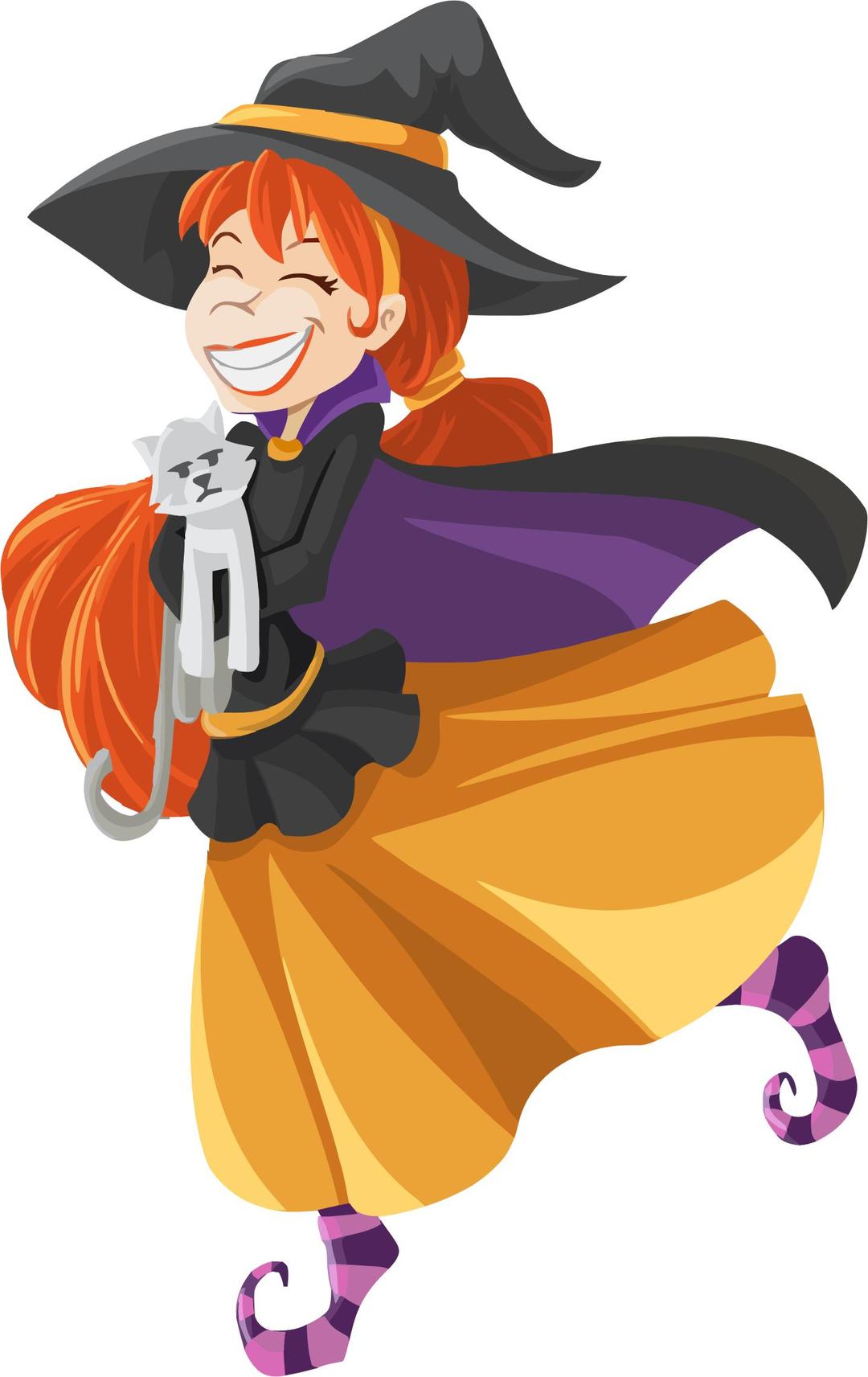 Happy Cartoon Witch Isolated png transparent