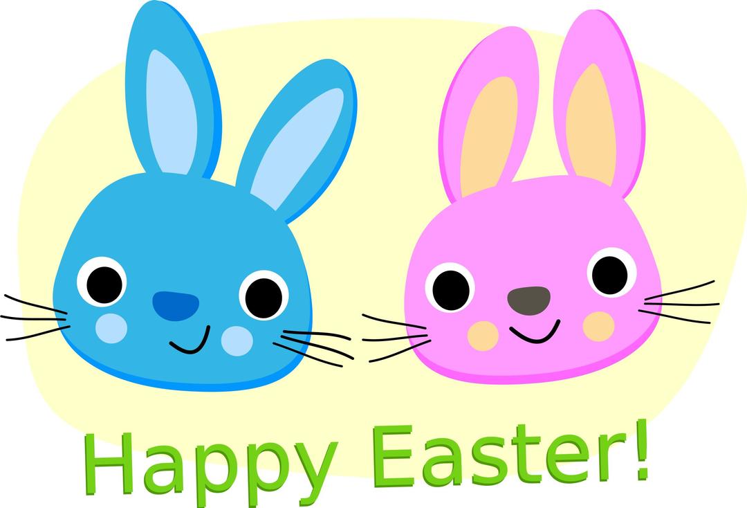 Happy Easter - Rabbits png transparent