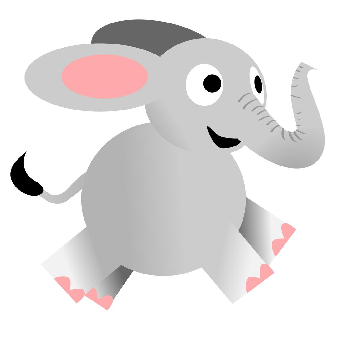 Happy Elephant Running png transparent