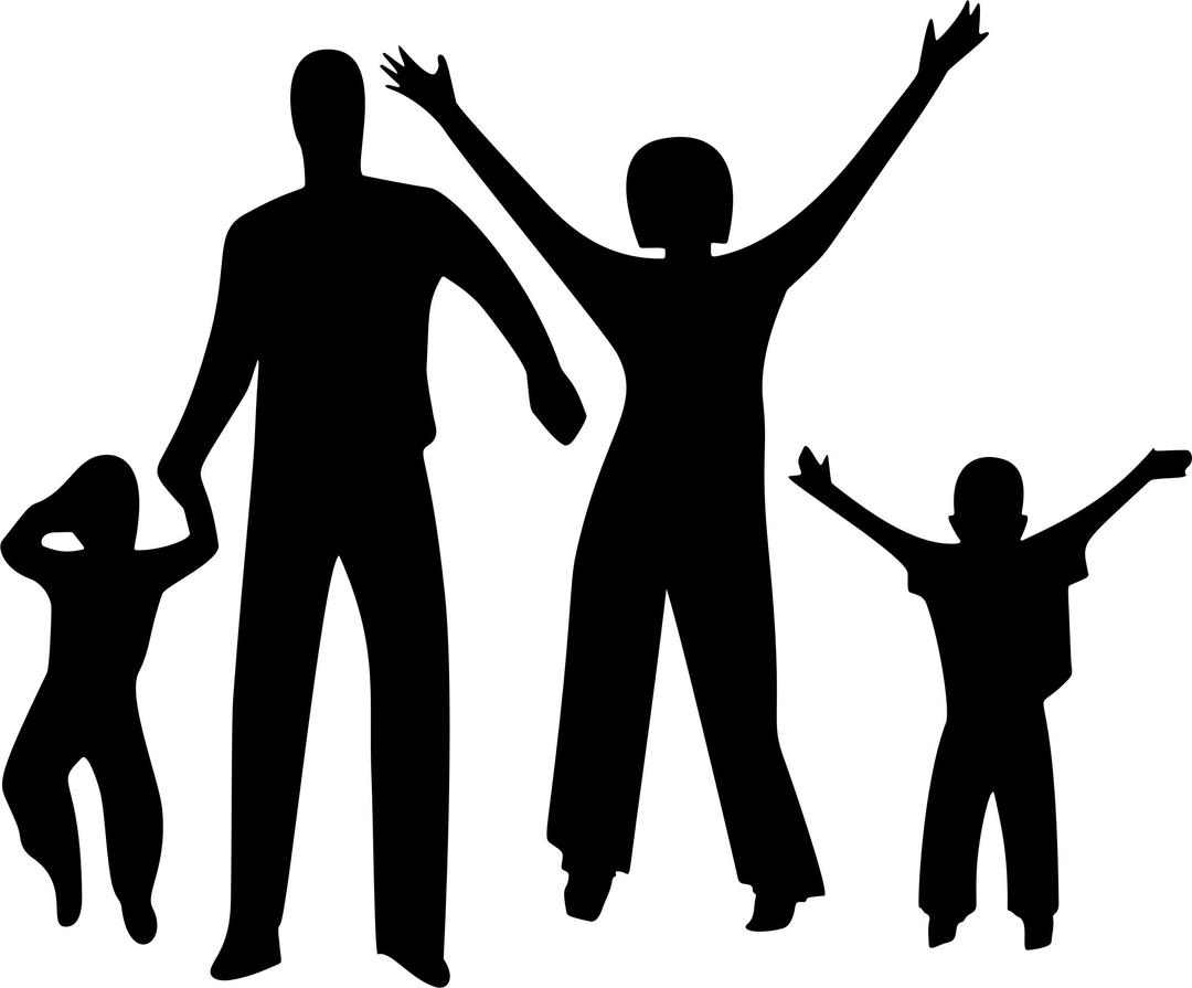 Happy Family Silhouette png transparent