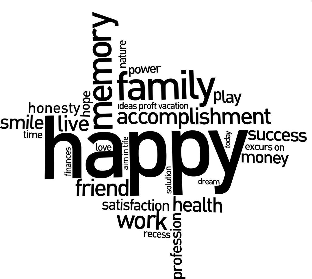 Happy family word cluster sign png transparent