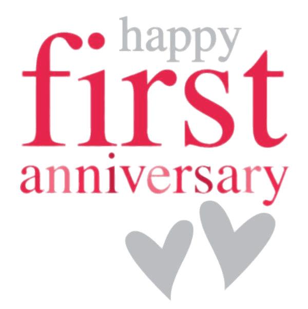 Happy First Anniversary png transparent