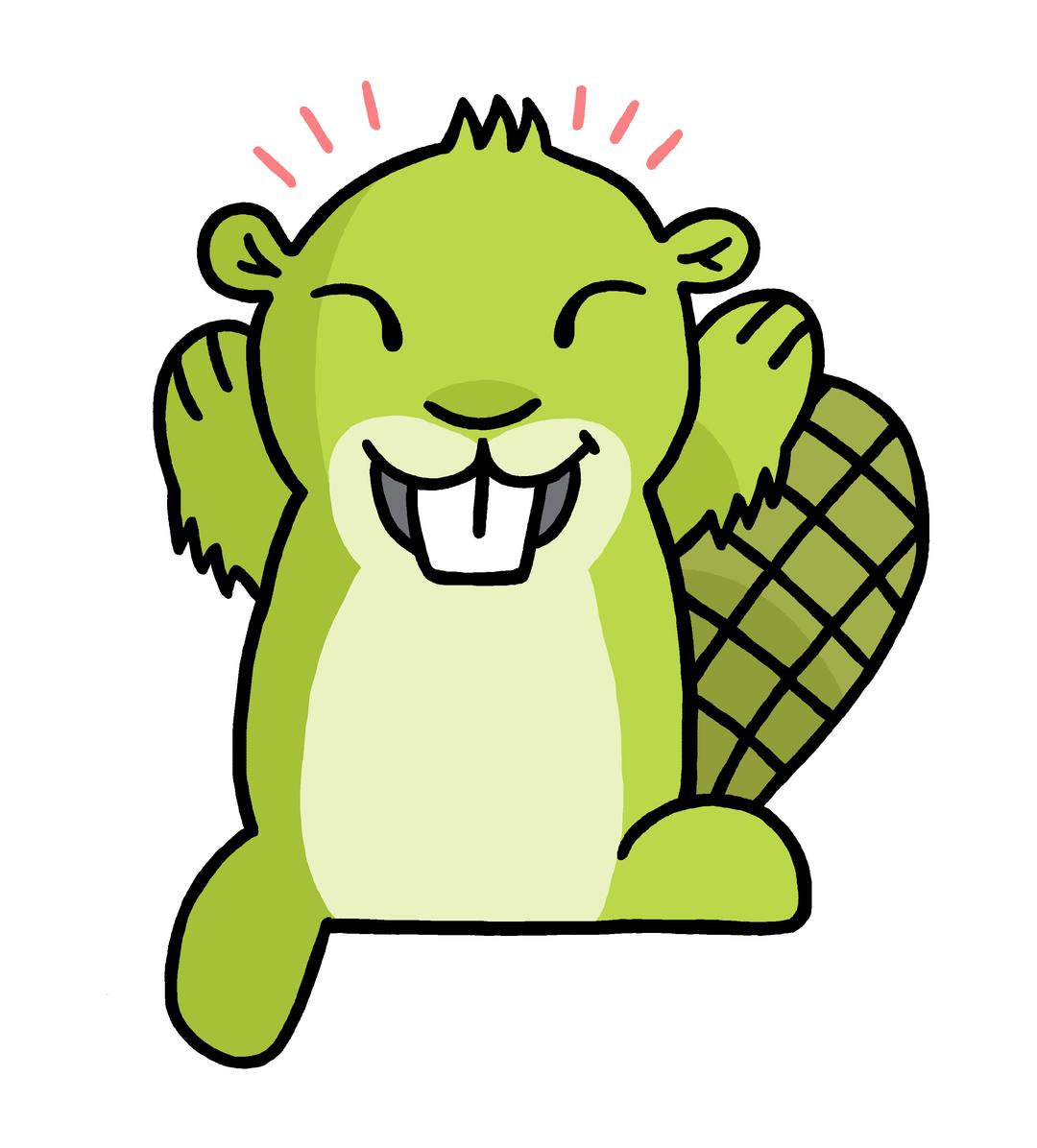 Happy Green Beaver png transparent