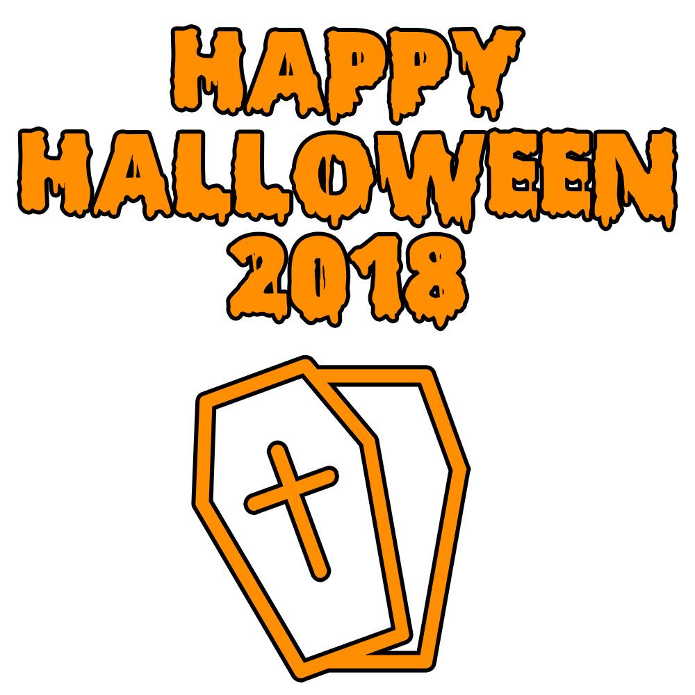 Happy Halloween 2018 Scary Coffin Bloody Font png transparent