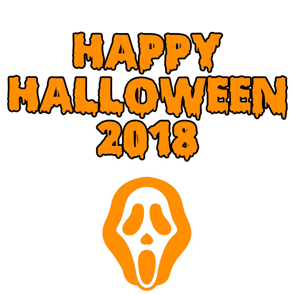 Happy Halloween 2018 Scary Mask Bloody Font png transparent