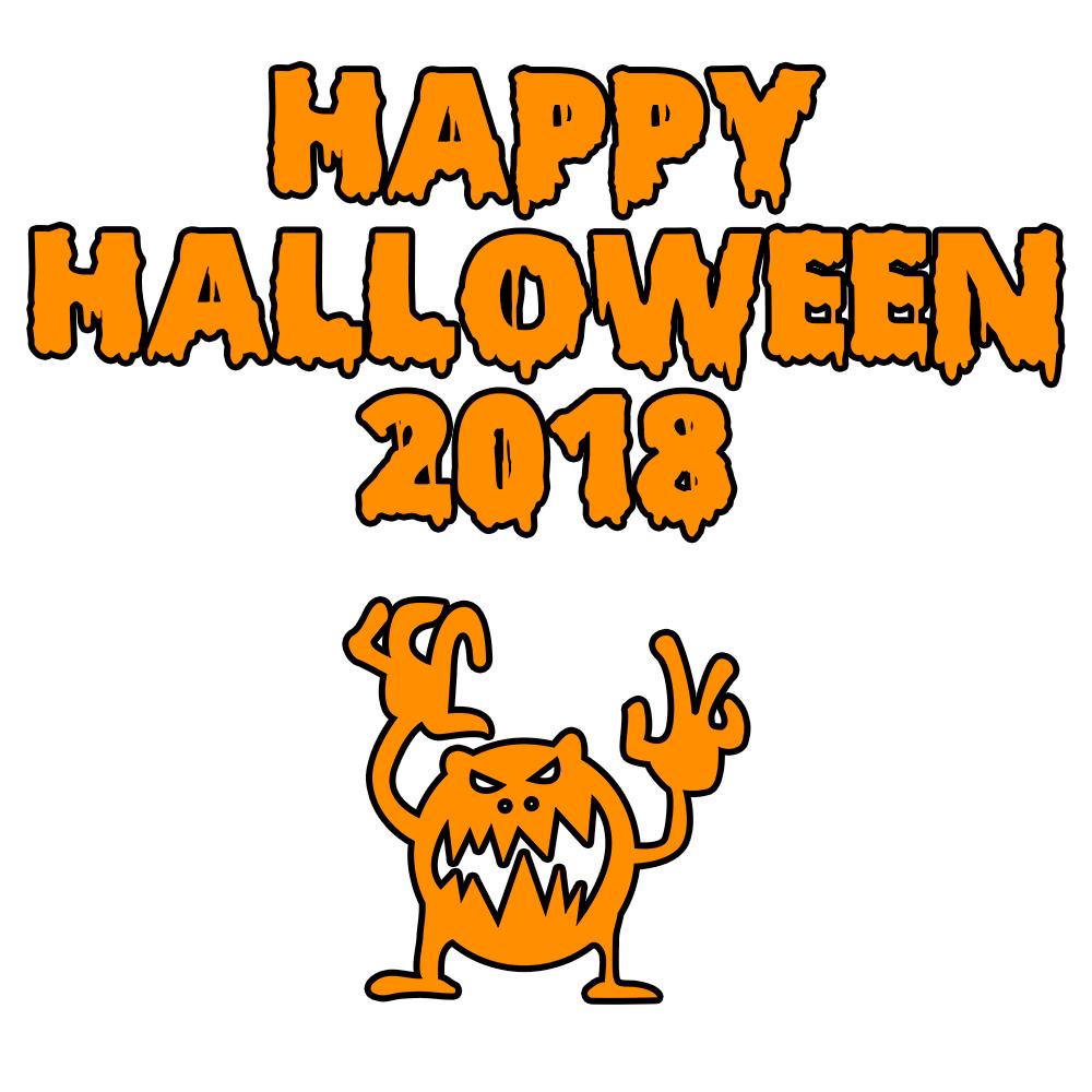 Happy Halloween 2018 Scary Monster Bloody Font png transparent