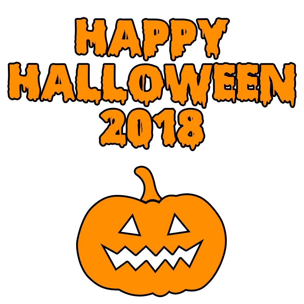 Happy Halloween 2018 Scary Pumpkin Bloody Font png transparent